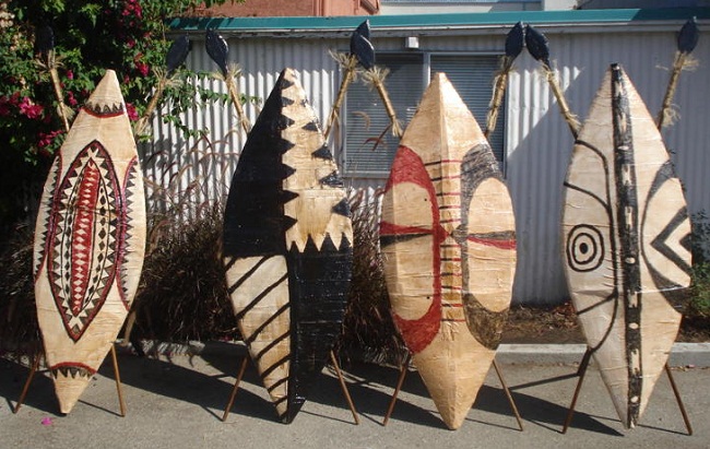 African theme props for rent  picture of African Shields for rent