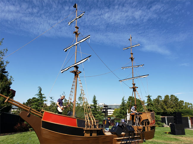 pirate ship stage for company picnic or outdoor event